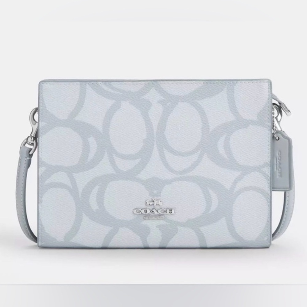 Coach Blue Slim Crossbody Bag In Sketch Signature Canvas NWT $250 MSRP